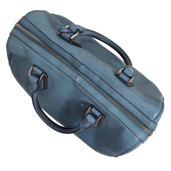 Michael Kors Mercer Duffel Bowling Shoulder Crossbody Bag Denim Blue Leather - Picture 3 of 15